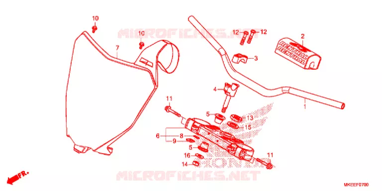HENDEL PIJP/BOVENSTE BRUG/ STURING STANG Honda MOTO 150 CRF 2018  CRF150RBJ