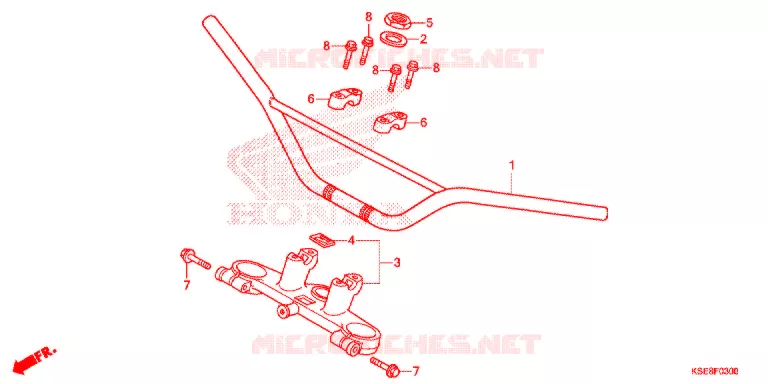 HENDEL PIJP/BOVENSTE BRUG/ STURING STANG Honda MOTO 150 CRF 2018  CRF150RJ
