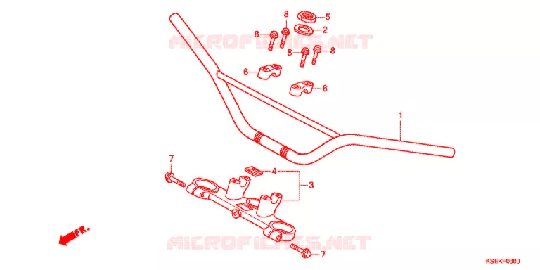 HENDEL PIJP/BOVENSTE BRUG/ STURING STANG Honda MOTO 150 CRF 2019  CRF150RJ