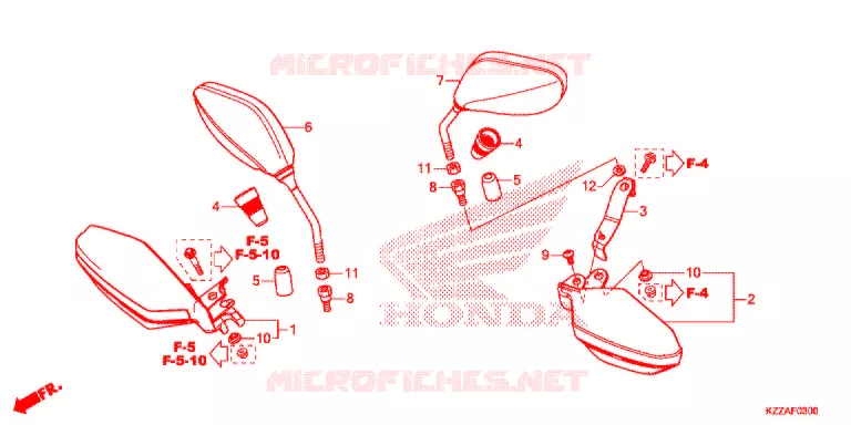 SPIEGEL - HANDKAP Honda MOTO 250 CRF 2018  CRF250RLJ