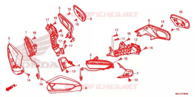 KNIPPERLICHT/SPIEGEL Honda MOTO 1800 GOLD-WING 2018  GL1800DAJ