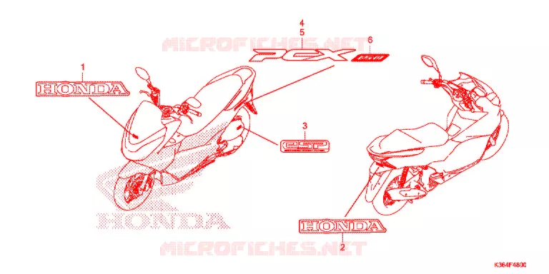 EMBLEEM/STREEP Honda SCOOTER 150 PCX 2018  WW150J_A