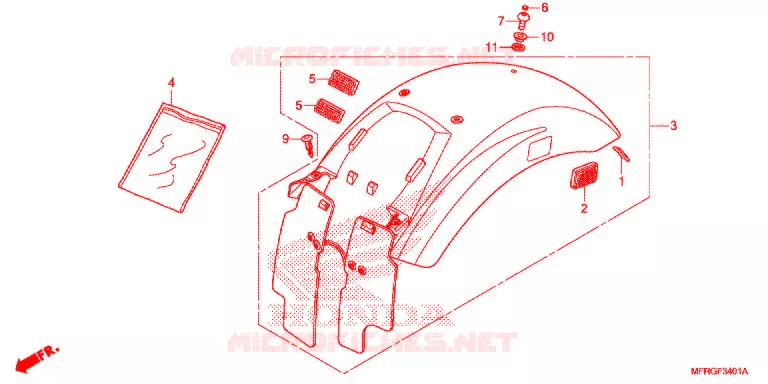 ACHTERSPATBORD  Honda MOTO 1300 VT 2018  VT1300CXAJ