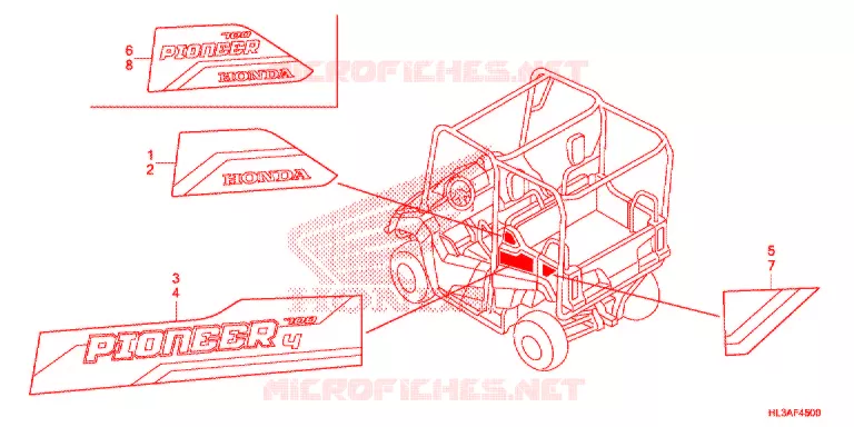 EMBLEEM/STREEP Honda ATV 700 PIONEER 2018  SXS700M2J