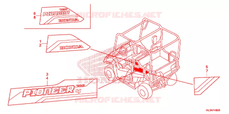 EMBLEEM/STREEP Honda ATV 700 PIONEER 2018  SXS700M2DJ