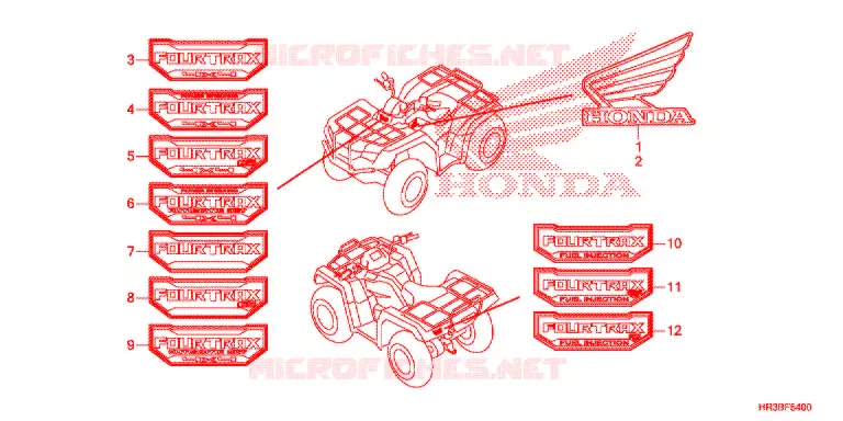 EMBLEEM/STREEP Honda ATV 420 FOURTRAX 2018  TRX420FM1J