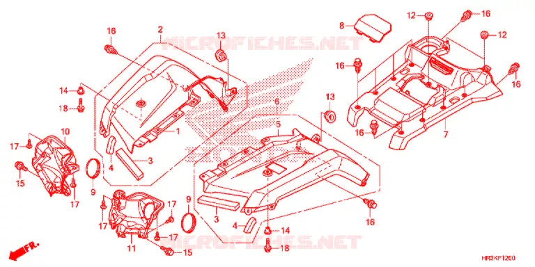 VOORSPATBORD Honda ATV 420 FOURTRAX 2019  TRX420FM1K