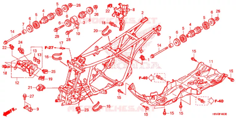 FRAME CHASSIS Honda ATV 500 FOURTRAX 2018  TRX500FM2J