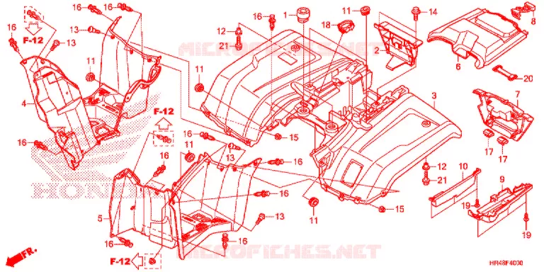 ACHTER STROOMLIJNKAP Honda ATV 500 FOURTRAX 2018  TRX500FM2J