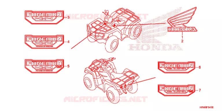EMBLEEM/STREEP Honda ATV 500 FOURTRAX 2018  TRX500FM2J