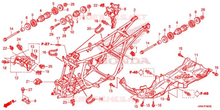FRAME CHASSIS Honda ATV 500 FOURTRAX 2018  TRX500FE1J