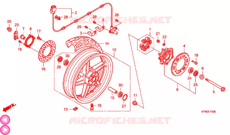 ACHTER WIEL Honda MOTO 250 VTR 2009  VTR2509