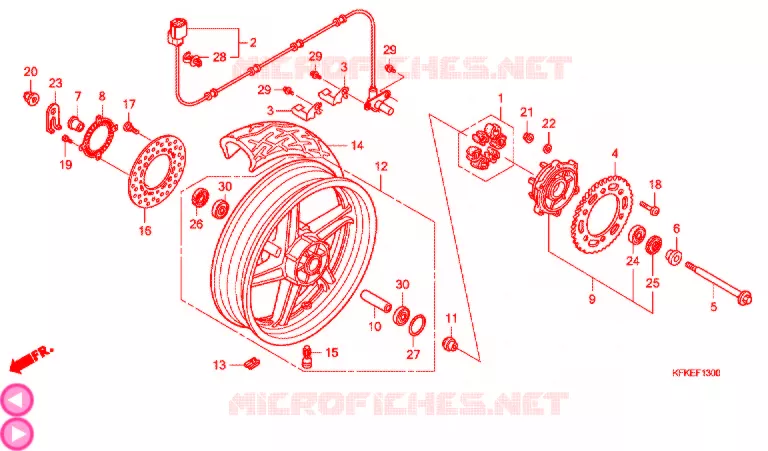 ACHTER WIEL Honda MOTO 250 VTR 2009  VTR2509