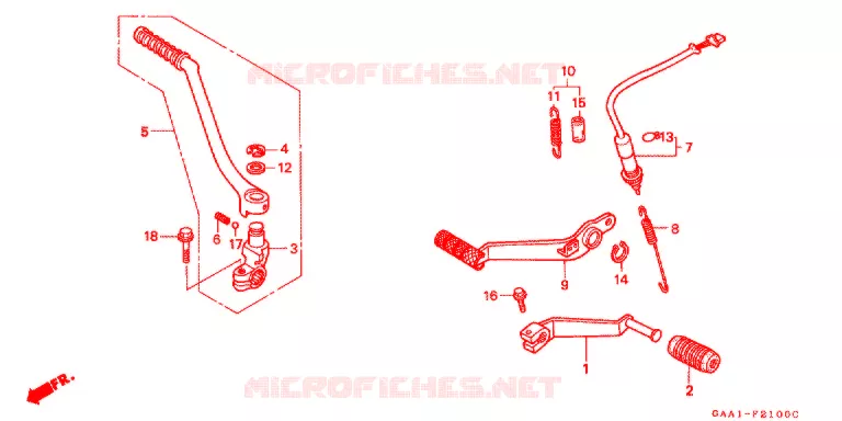 PEDAAL/KICKSTARTER ARM Honda MOTO 50 NS1 1992  NSB50M