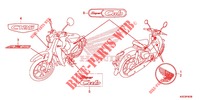 EMBLEEM/STREEP voor Honda SUPER CUB 125 ABS 2020