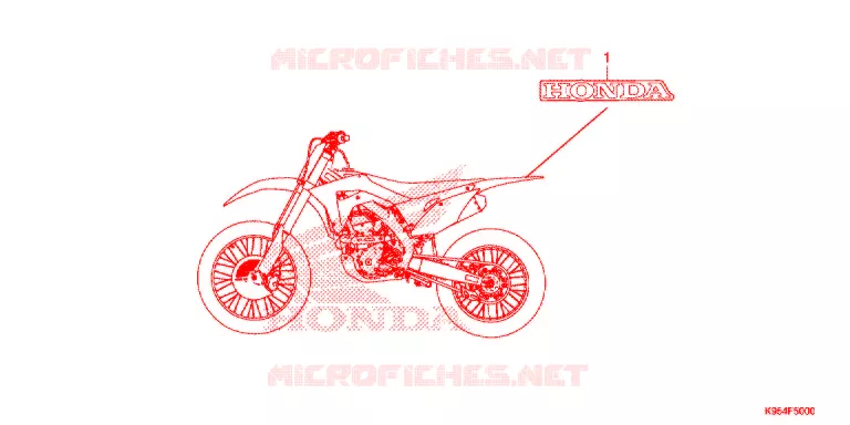 EMBLEEM/STREEP Honda MOTO 250 CRF 2019  CRF250RK