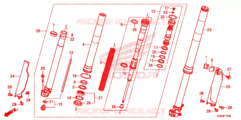 VOOR VORK Honda MOTO 250 CRF 2019  CRF250RK