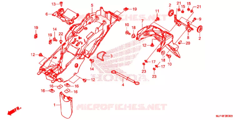 ACHTER STROOMLIJNKAP Honda MOTO 1000 AFRICA-TWIN 2017  CRF1000DH