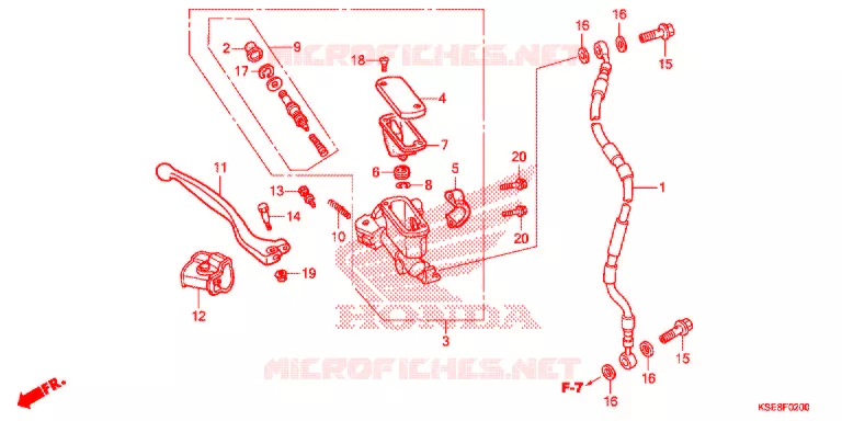 VOORREM HOOFDCILINDER Honda MOTO 150 CRF 2019  CRF150RK