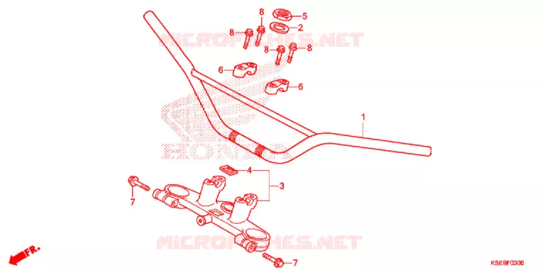 HENDEL PIJP/BOVENSTE BRUG/ STURING STANG Honda MOTO 150 CRF 2019  CRF150RBK