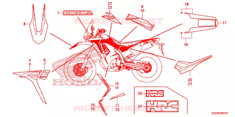 EMBLEEM/STREEP (CRF250RL/RLA) Honda MOTO 250 CRF 2018  CRF250RLJ