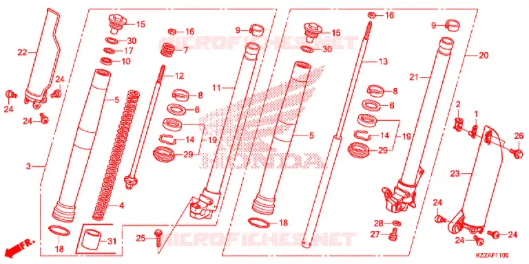 VOOR VORK Honda MOTO 250 CRF 2018  CRF250RLJ