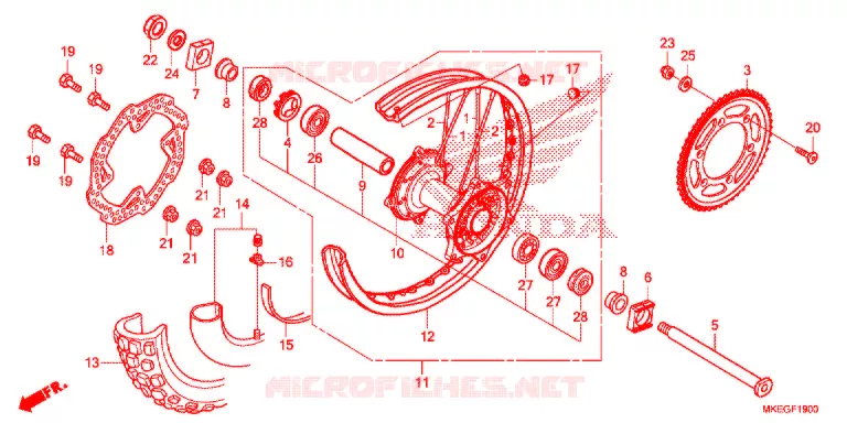 ACHTER WIEL Honda MOTO 450 CRF 2019  CRF450LK