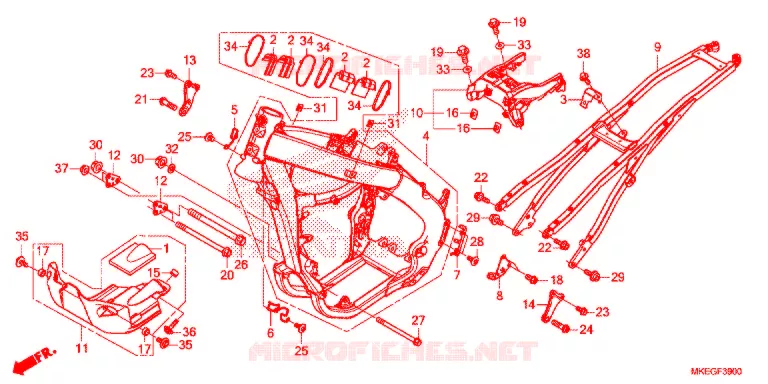 FRAME CHASSIS Honda MOTO 450 CRF 2019  CRF450LK
