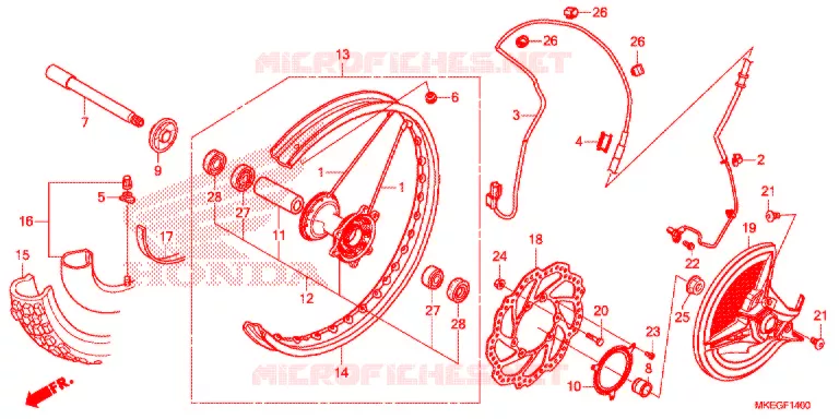 VOOR WIEL Honda MOTO 450 CRF 2019  CRF450LK