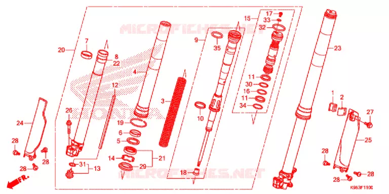 VOOR VORK Honda MOTO 250 CRF 2019  CRF250RXK