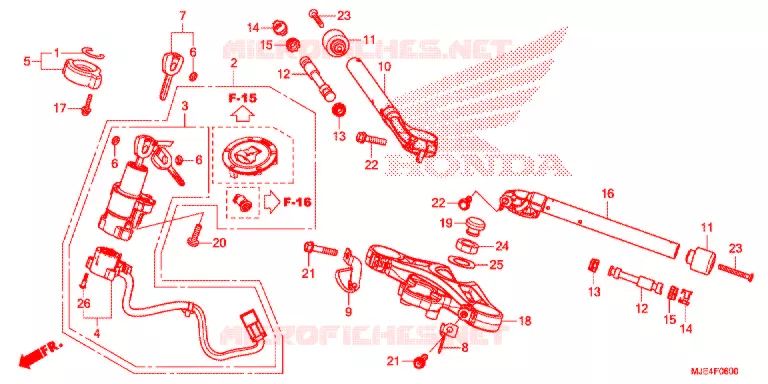 HENDEL PIJP/BOVENSTE BRUG/ STURING STANG Honda MOTO 650 CBR 2018  CBR650FJ