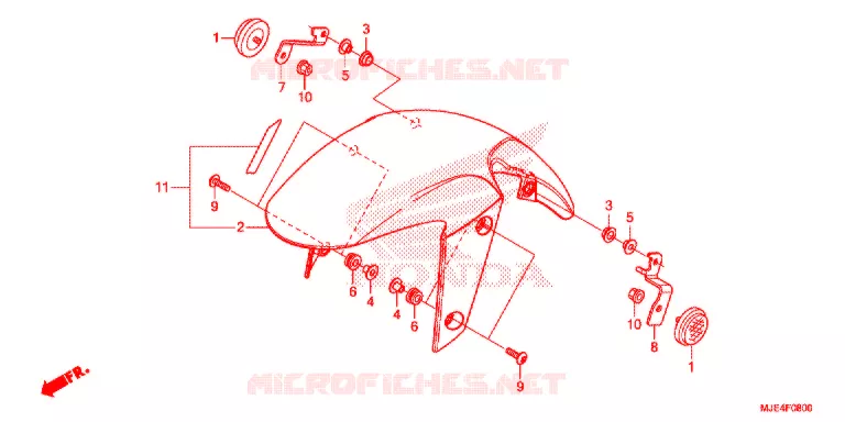 VOORSPATBORD Honda MOTO 650 CBR 2018  CBR650FJ