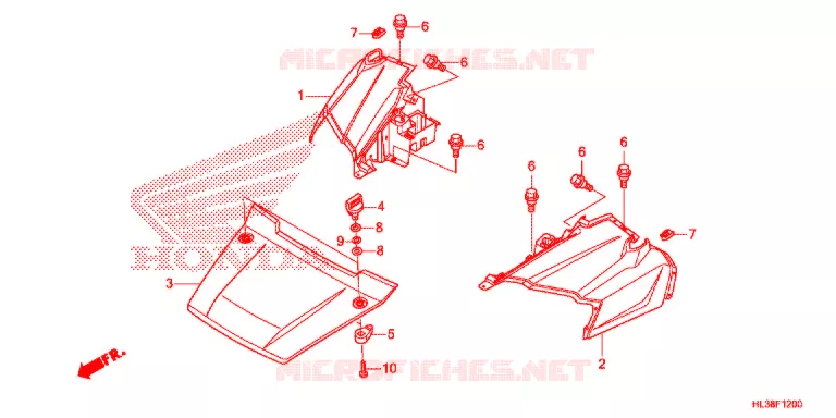 VOORSPATBORD / TREEPLANK Honda ATV 700 PIONEER 2019  SXS700M2K