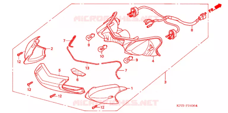 ACHTERSPATBORD  Honda SCOOTER 125 DYLAN 2003  SES1253