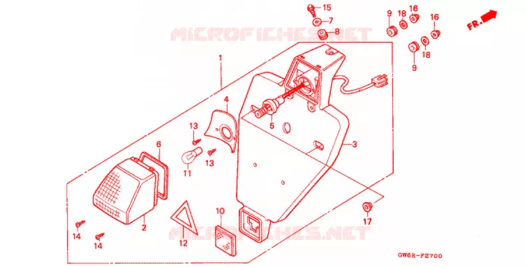ACHTERLICHT/KENTEKEN LICHT Honda MOTO 50 CRM 1997  CRM50R