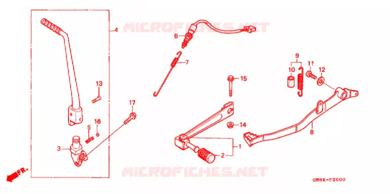 PEDAAL/KICKSTARTER ARM Honda MOTO 50 CRM 1995  CRM50R