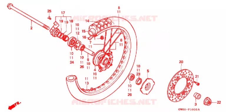 VOOR WIEL Honda MOTO 50 CRM 1994  CRM50R