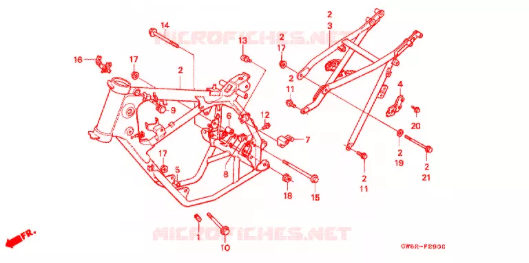 FRAME CHASSIS Honda MOTO 50 CRM 1998  CRM50V