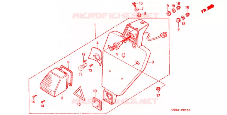 ACHTERLICHT/KENTEKEN LICHT Honda MOTO 80 CRM 1996  CRM80R