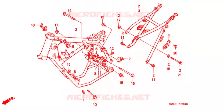 FRAME CHASSIS Honda MOTO 80 CRM 1995  CRM80R