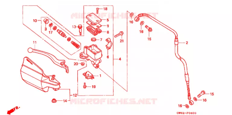 VOORREM HOOFDCILINDER Honda MOTO 80 CRM 1995  CRM80R