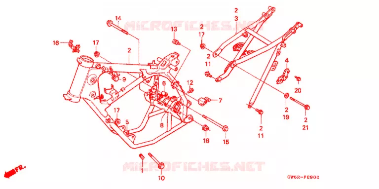 FRAME CHASSIS Honda MOTO 80 CRM 1997  CRM80V