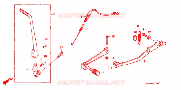 PEDAAL/KICKSTARTER ARM Honda MOTO 80 CRM 1998  CRM80V