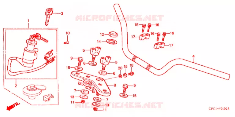 HENDEL PIJP/BOVENSTE BRUG/ STURING STANG Honda MOTO 50 other-models 2003  MP50DX3