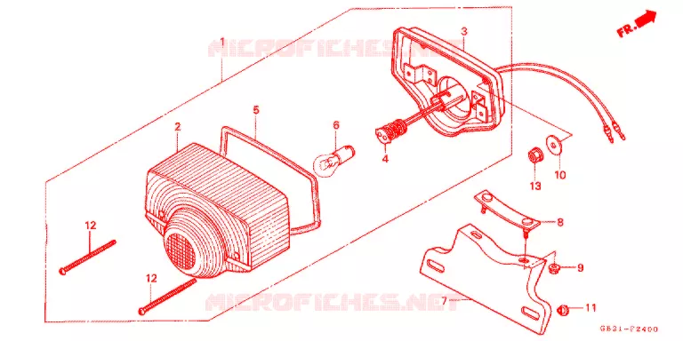 ACHTERLICHT/KENTEKEN LICHT Honda MOTO 50 CHALY 1994  CF50P