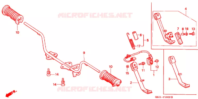 PEDAAL/OPSTAP Honda MOTO 50 CHALY 1993  CF50P