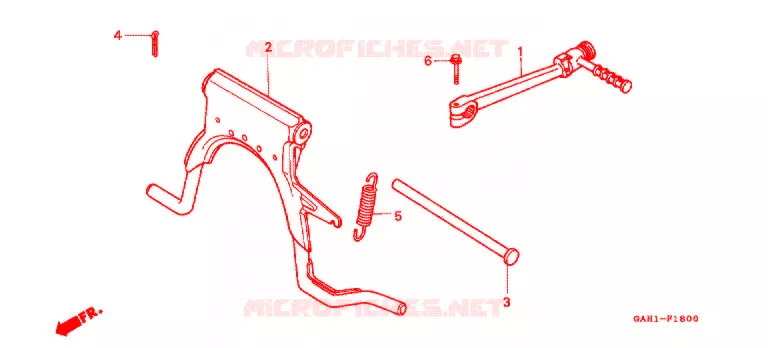 HOOFD STANDAARD/ KICKSTARTER ARM Honda SCOOTER 50 DIO 1994  SK50MMR