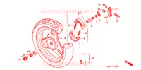 ACHTER WIEL (1) voor Honda 50 SUPER DIO BLACK 1996