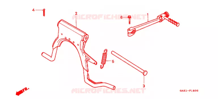 HOOFD STANDAARD/ KICKSTARTER ARM Honda SCOOTER 50 DIO 1992  SK50MN_YA