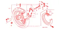 ACHTER WIEL (2) voor Honda 50 SUPER DIO SR front disk 1992